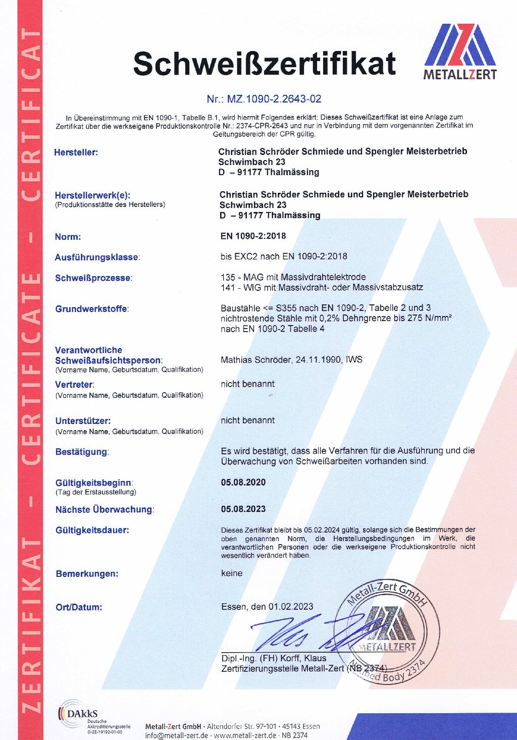 Schweißzertifikat 2020-2023 Schweisszertifikat 2020 2023 pdf